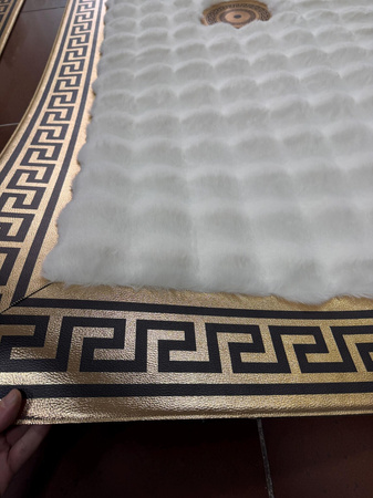 Luxury white VERSACE rug - soft, plush, handmade