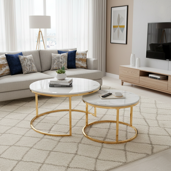 DUO kavos staliukų rinkinys - elegancija ir funkcionalumas jūsų svetainėje