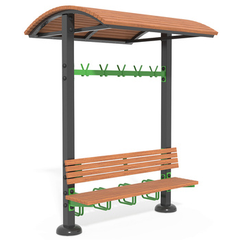 Outdoor‑Bank mit Überdachung und Fahrradparkplatz SM130