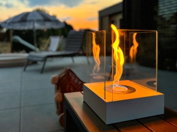 Freestanding Bio Fireplace Sunset Garden Mini Matte White