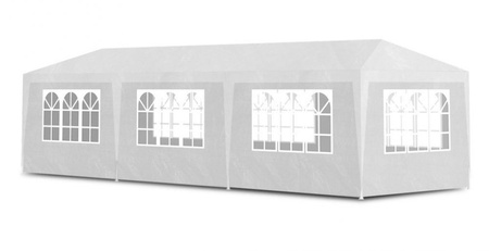 Carpa pabellón de jardín comercial 3x9 m 8 paredes blanco MultiGarden