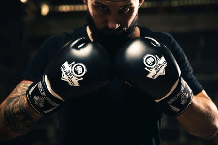 Boxing Sparring Gloves Black and White ARB-407a