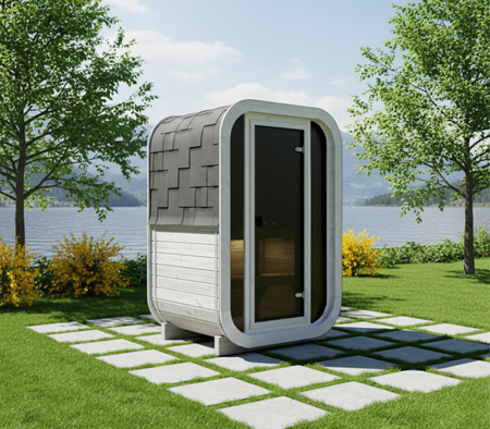 Havesauna ULLA130 Thermowood 1-2 personer – Ny Rainbow-kollektion / Finsk skandinavisk sauna til terrassen og haven med elektrisk ovn 220V / 230V / 400V