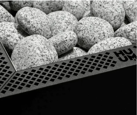 CORE Black 10,5 kW - Estufa compacta para sauna con acero inoxidable negro y piedras de 30 kg