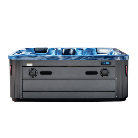 Jacuzzi de jardin SPA508 – vague bleue, boîtier gris 215x190 cm