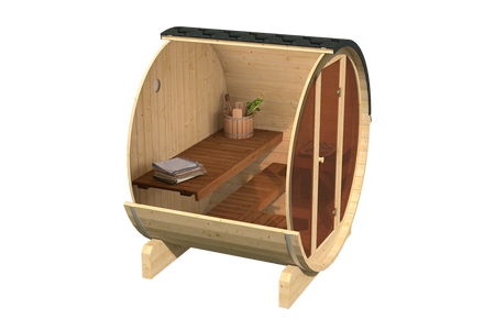 Ensemble Sauna & Bain nordique extérieur | Sauna tonneau finlandais EDA | LUX HOT TUB 200 Thermowood