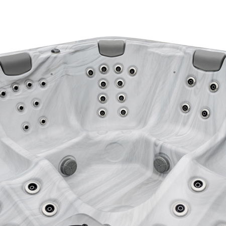 Jacuzzi de jardin BOKO Coque Blanche Boîtier Noir 230x230 cm – relaxation moderne dans le jardin
