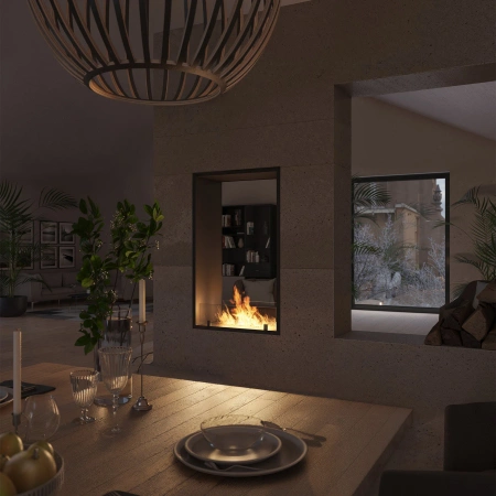 INSIDE BLACK 1000 bio-fireplace burner – luxurious fire in your interior