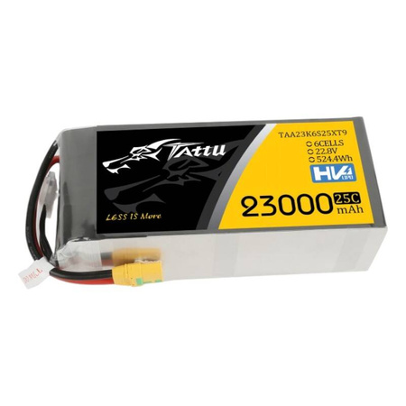 Tattu 23000mAh 22.8V 25C 6S1P Lipo Pack akku XT90-S liittimellä