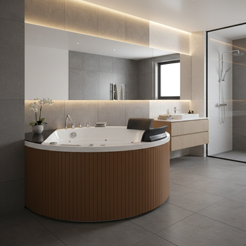 Wanna z hydromasażem Della 916 brązowa 155x155 cm – elegancja i relaks w Twojej łazience