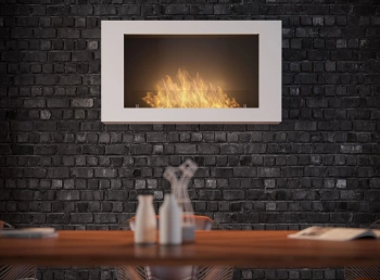 Compact Bioethanol Fireplace Murall 1000 — wall-hung, for recess installation, fits any interior