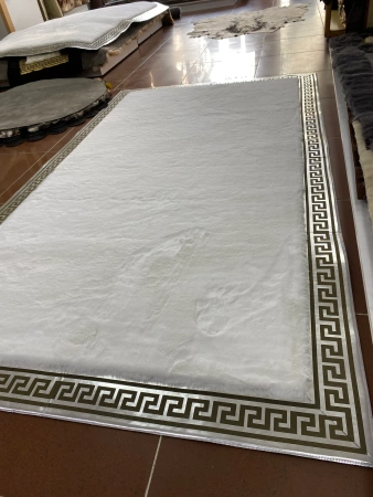 Tapete estilo VERSACE - tapete luxuoso em pele de carneiro genuína, longo e macio