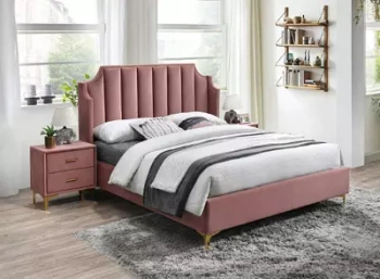 MONAKO VELVET säng 160x200, Rosa