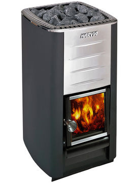 Sauna Cubus Premium (Parabrezza completo) da esterno per 4 persone / Stufa elettrica o a legna Harvia 400 / Abete rosso scandinavo di alta qualità trattato termicamente