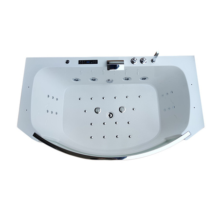 Hydromassagebad met verwarming SUPREMA 664H 185×110 – ruim tweepersoons, wit