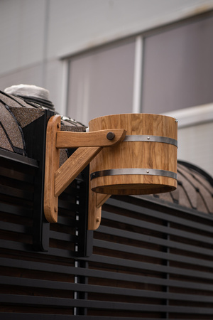 Sauna de jardin extérieure CUBE MODERNO – avec vestibule et vue panoramique