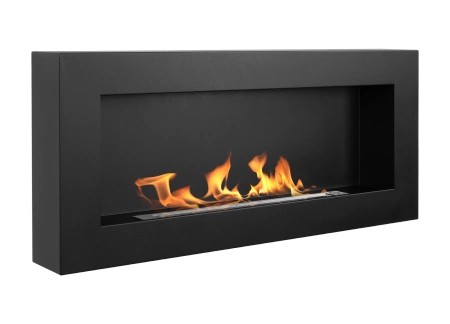 BOX 900x400 hanging bio-fireplace, black textured matt – a modern fireplace without a chimney