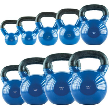 KNV NIEBIESKI KETTLEBELL ŻELIWNY POKRYTY WINYLEM HMS