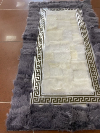 Tappeto di lusso in pelle di pecora naturale - un elegante tappeto fatto a mano in stile VERSACE