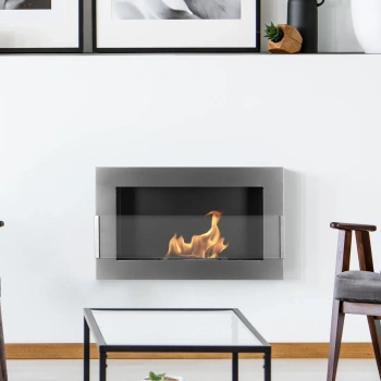 Függő bio kandalló üveggel 650x400 - inox, rozsdamentes acél, bioetanol kandalló