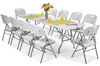 Sammenleggbart serveringsbord, lengde 240 cm - hvit