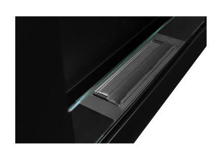 Biopejs BOX 650x400 sort med glas - en moderne økologisk pejs til stuen