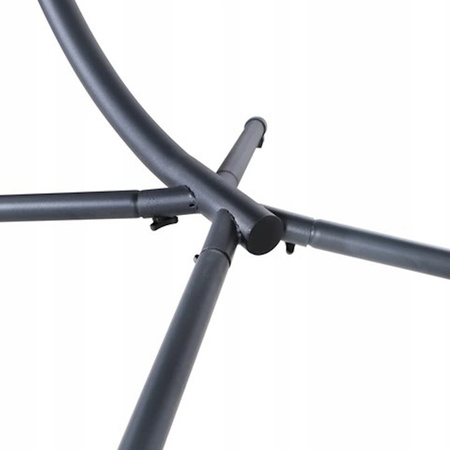 Leżanka huśtawka ogrodowa hamak fotel wiszący kosz szara MultiGarden | hamak ogrodowy na stelażu, relaks na świeżym powietrzu