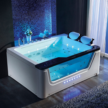 Tugela 913 black whirlpool bathtub 170x130 cm – designer corner SPA bathtub