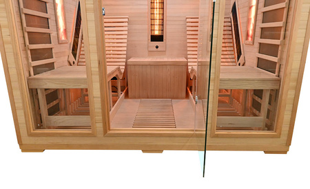 MO-RL4SL Infrasarkanā sauna ar atpūtas krēsliem un sāls akmeni | Wellness | Relax | Spa | Gatavs montāžai | Skandināvu stils