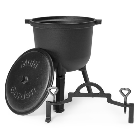 Gusseisen Standkessel 8L Jagdtopf Lagerfeuergrill MultiGarden