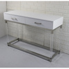 Konsola ROYALTON WHITE 120×40×80 cm – biała, akryl + stal szlachetna, do przedpokoju i salonu