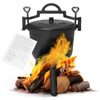 Caldero de pie de hierro fundido de 8 litros, olla de caza, parrilla para fogatas MultiGarden