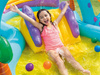 Felfújható gyermekmedence vízi játszótéri csúszda szökőkút INTEX 57135