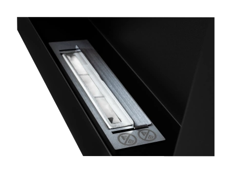 Wall-hung bio-fireplace 650x400 mm, black matte textured finish – a modern bio-ethanol fireplace