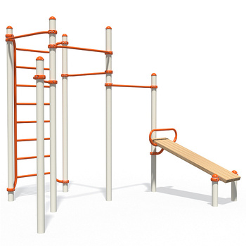 Outdoor-Trainingsset S831.14 | Stangen | Bank | Sprossenwand