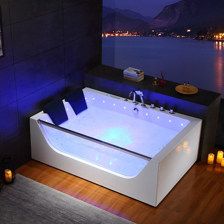 Domáca vírivka | Biely 42 trysky 180×120 | Jacuzzi