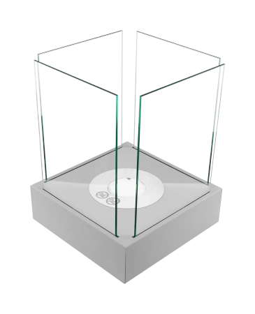 "Sunset Garden Mini" laisvai pastatomas bioetanolio židinys pilkas matinis - kompaktiškas, ekologiškas bioetanolio židinys, idealiai tinkantis mažoms erdvėms