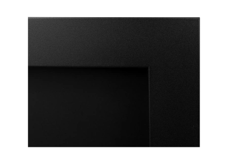 Væghængt biopejs med glas 1200 x 400 – elegant sort mat til dit hjem