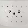 Hydromassagebadkar med värmare SUPREMA 664H 185×110 – rymligt för två personer, vitt