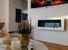 Wall-hung bio-ethanol fireplace 900x400 with glass – glossy white, modern bio-ethanol fireplace