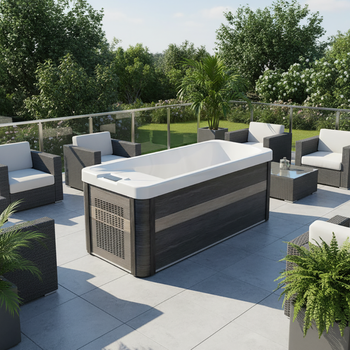 Eksklusivt One Lounge akryl spabad med isfunktion – luksuriøst udendørs jacuzzi”