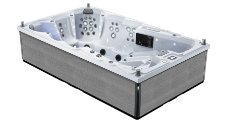 Kaasaegne 9-kohaline mullivann - ideaalne aiaspa perekonnale ja sõpradele.