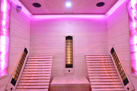 MO-RL4SL Infrapunasaun lamamistoolide ja soolakiviga | Wellness | Relax | Spa | Monteerimisvalmis | Skandinaavia stiilis