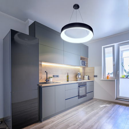 Led Pendellampa Rund 35W 4000K - Neutral Svart DL-G03