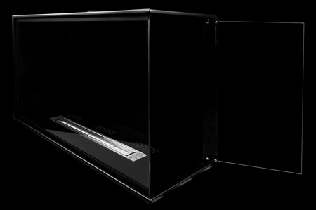 Corner built-in bio-fireplace, right – BIO-EKO | Modern smokeless fireplace