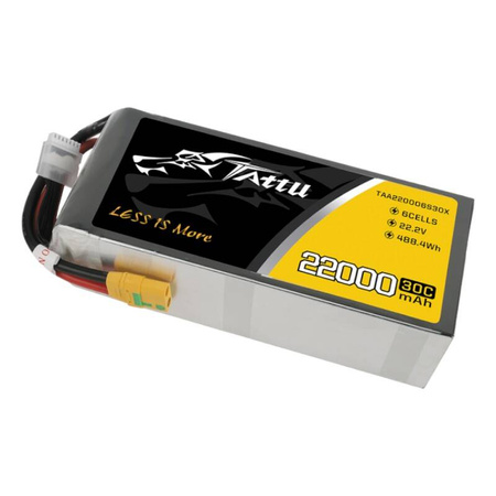 Batteria Tattu 22000mAh 22.2V 30C 6S1P Lipo Pack con connettore XT90-S