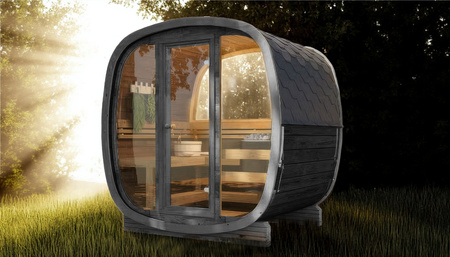 Venkovní sauna Limitovaná černá verze Uku 130 pro 3-4 osoby / pouze elektrické vytápění / vysoce kvalitní severské smrkové dřevo (borovicové termální dřevo) | Wellness | Relaxace | SPA | Wellness | Relaxace | SPA | Severský styl | Termální dřevo