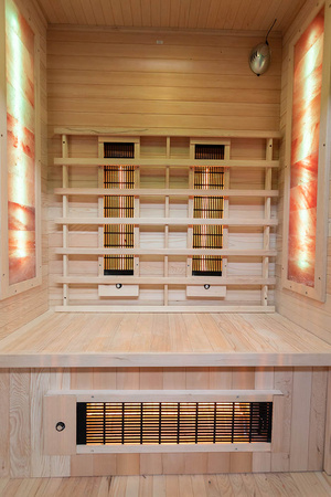 Sauna de infrarrojos con piedras de sal del Himalaya MO-EA2R | Wellness | Relax | SPA | Madera Termotratada | Madera Natural