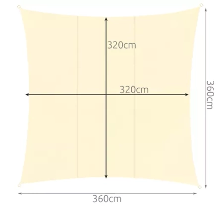 Voile d'ombrage 3,6x3,6m Gardlov 23165