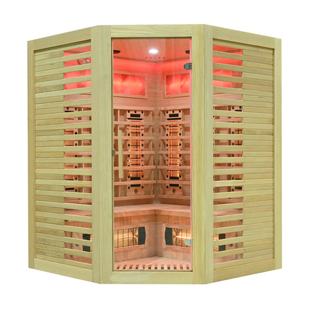 MO-RL3CST Infrarotsauna mit Salzstein + Turmalinen | Natürliches Holz | Heimisches SPA